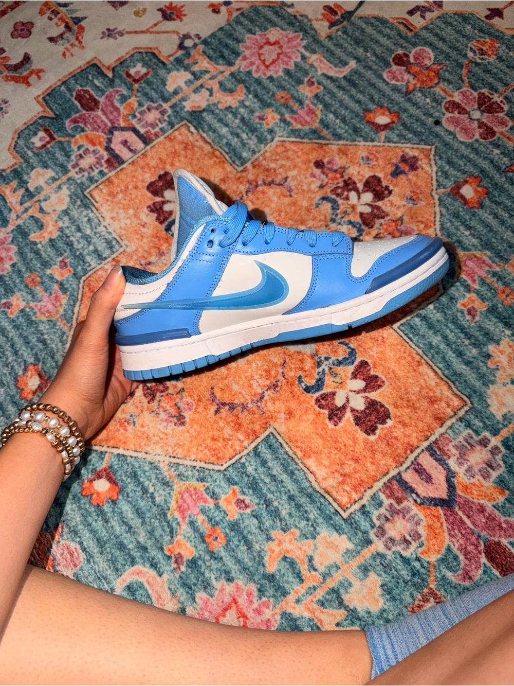 Nike Blue & White Dunk Low Twist UNC